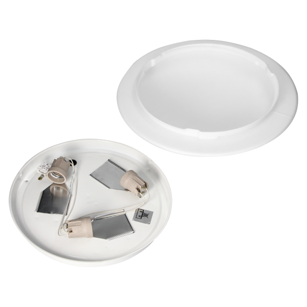 LUBA luminaire 3xE27, max. power 3x60W, white-steel, matt glass diffuser, IP44 LUBA luminaire 3xE27, max. power 3x60W, white-steel, matt glass diffuser, IP44