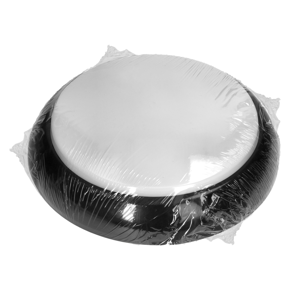KOKO LED luminaire, 12W, 3000K, 1100lm, black-polypropylene, matt PC diffuser, IP44, IK10
