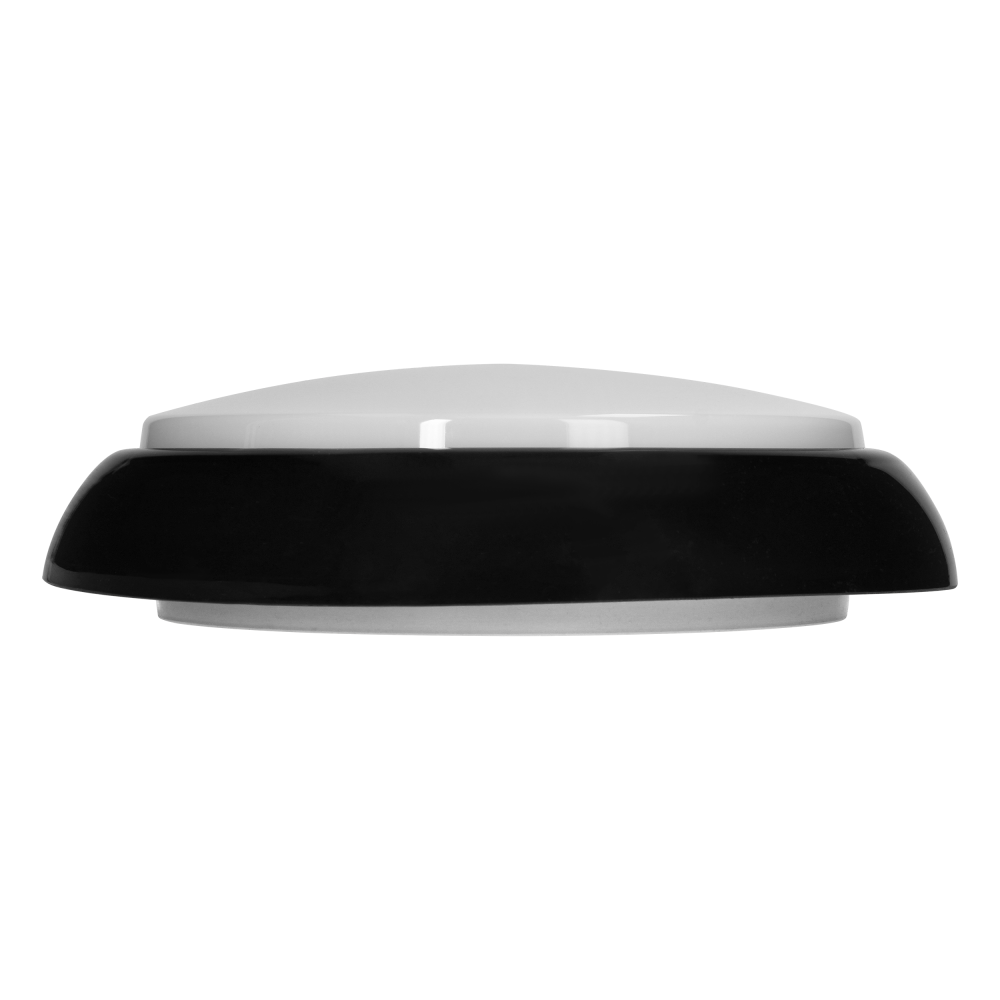 KOKO LED luminaire, 12W, 3000K, 1100lm, black-polypropylene, matt PC diffuser, IP44, IK10
