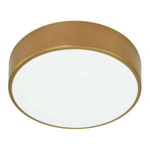 OVO LED ceiling light, 24W, 4000K, 2750lm, gold steel, matt glass diffuser, IP20, Ø 300