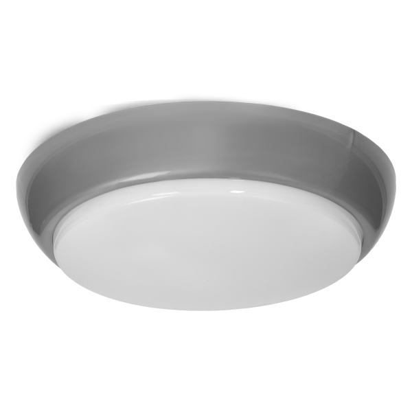 KOKO LED luminaire with microwave motion sensor, 12W, 3000K, 1100lm, silver-polypropylene, matt PC diffuser, IP44, IK10 KOKO LED luminaire with microwave motion sensor, 12W, 3000K, 1100lm, silver-polypropylene, matt PC diffuser, IP44, IK10