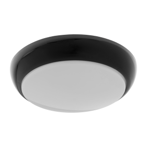 KOKO LED luminaire with microwave motion sensor, 18W, 3000K, 1650lm, black-polypropylene, matt PC diffuser, IP44, IK10