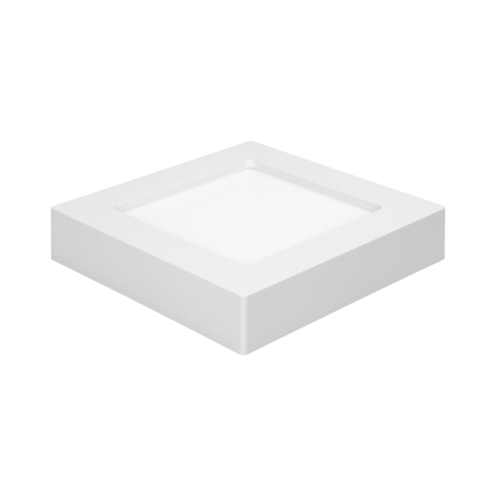 LETI LED 12W, downlight, surface-mounted, square, 800lm, 3000K, white, integrated LED power supply