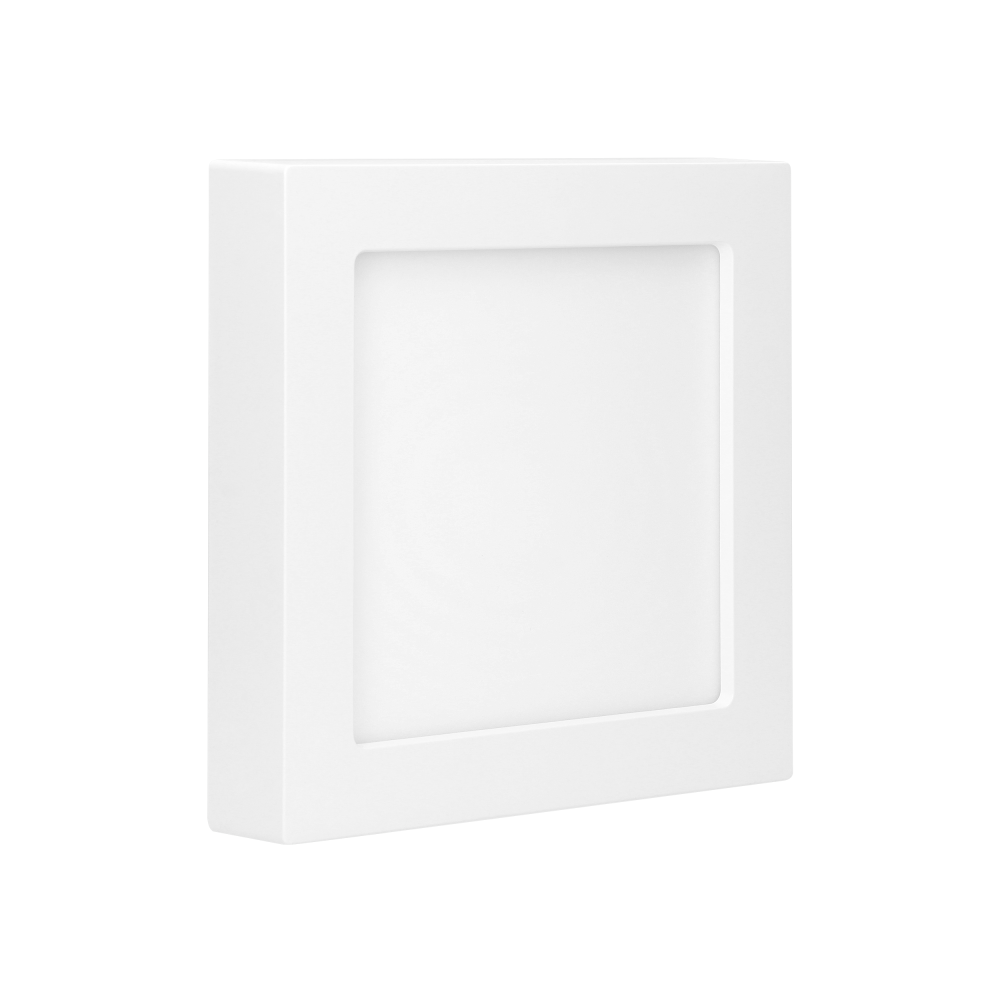 LETI LED 18W downlight, surface mounted, square, 1500lm, 3000K, white, inbuilt LED power supply