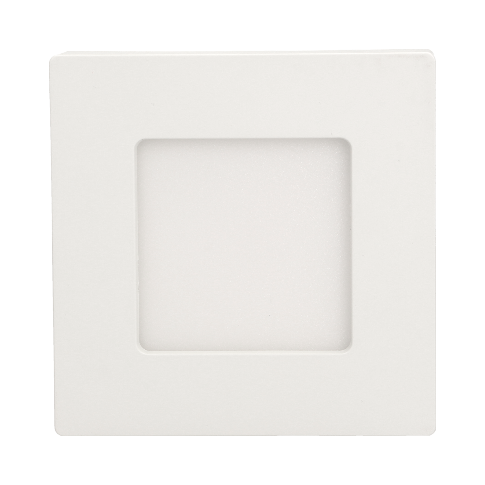 LETI LED 9W downlight, surface mounted, square, 530lm, 3000K, white, inbuilt LED power supply
