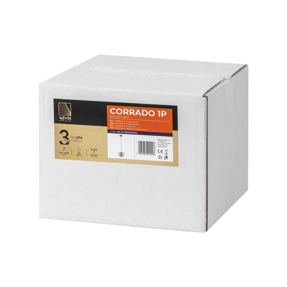CORRADO 1P, pendant lamp, E14  max. 40W, chrome