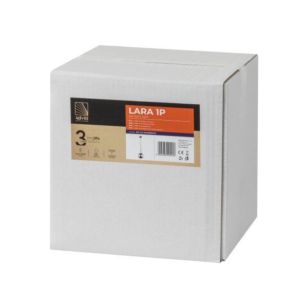 LARA 1P, lampa wisząca, E27  max. 60W, czarna LARA 1P, lampa wisząca, E27  max. 60W, czarna