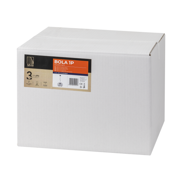 BOLA 1P, lampa wisząca, E27 max. 60W, czarna BOLA 1P, lampa wisząca, E27 max. 60W, czarna