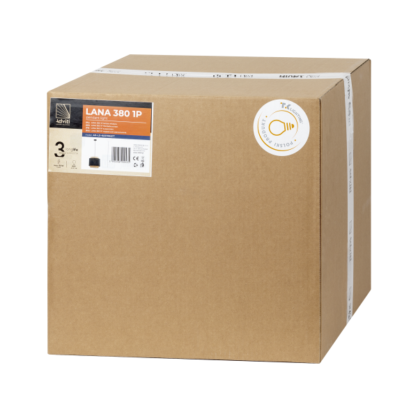 LANA 380 1P, lampa wisząca, E27  max.60W, czarna LANA 380 1P, lampa wisząca, E27  max.60W, czarna
