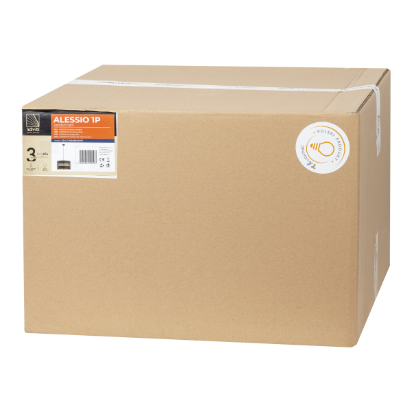 ALESSIO 1P, lampa wisząca, E27  max.60W, czarno-złota ALESSIO 1P, lampa wisząca, E27  max.60W, czarno-złota
