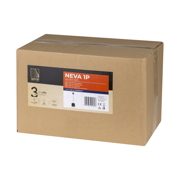 NEVA pendant lamp, max. power 60W, E27, black NEVA pendant lamp, max. power 60W, E27, black