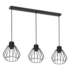 PINO pendant lamp, max. power 3x60W, E27, black, strip