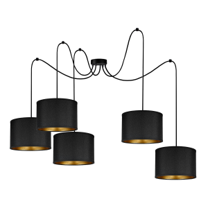 KYLO 5P E27, lampa wisząca, max. 5x60W, czarna