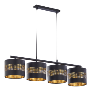 ALESSIO 3P, pendant lamp, E27 max.60W, black-gold