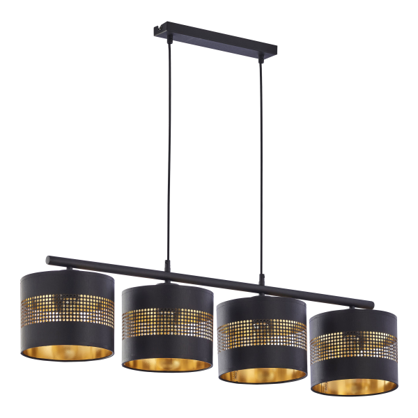 ALESSIO 3P, pendant lamp, E27 max.60W, black-gold ALESSIO 3P, pendant lamp, E27 max.60W, black-gold