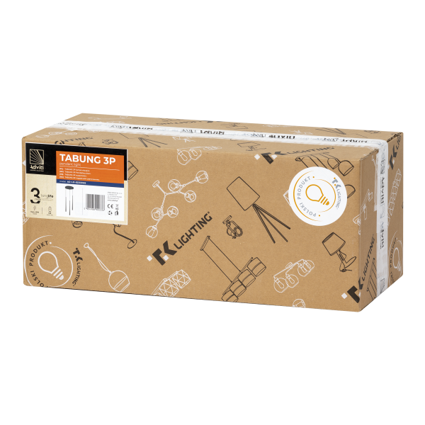TABUNG 3P, lampa wisząca, G9  max.6W, czarna TABUNG 3P, lampa wisząca, G9  max.6W, czarna