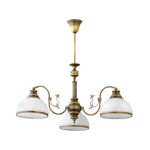 ARGOS 3P, pendant light,3x E27 max. 3x60W, metal, patinated brass, glass lampshade