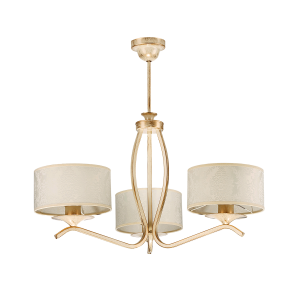 ARCADIA 3P, pendant light, 3xE27, max. 3x60W, metal, ecrie, patterned lampshade