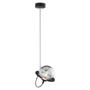 OTRIS 1P, pendant light, G9LED, max. 12W, metal, black/nickel, glass lampshade