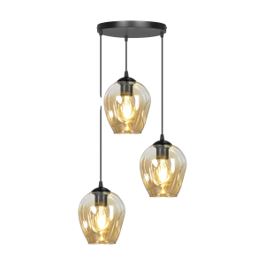 IRIS pendant lamp, max. power 3x60W, E27, black-gold