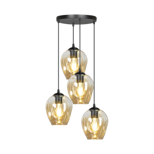 IRIS pendant lamp, max. power 4x60W, E27, black-gold