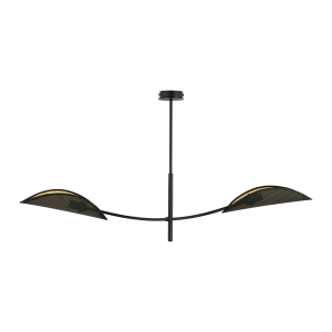 PETALO pendant lamp, max power 2x40W, E14, black and gold