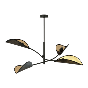 PETALO pendant lamp, max power 4x40W, E14, black and gold