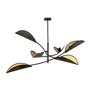 PETALO pendant lamp, max power 6x40W, E14, black and gold