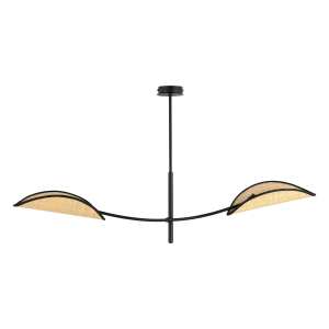 PETALO lampa wisząca, moc max.2x40W, E14, czarna-ratan