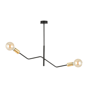 GIRO pendant lamp, max power 2x60W, E27, black and gold