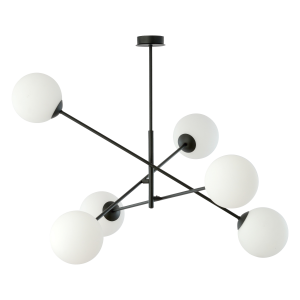 LAINA pendant lamp, max power 6x40W, E14, black and white