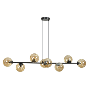 LETO pendant lamp, max. power 8x40W, E14, black-gold