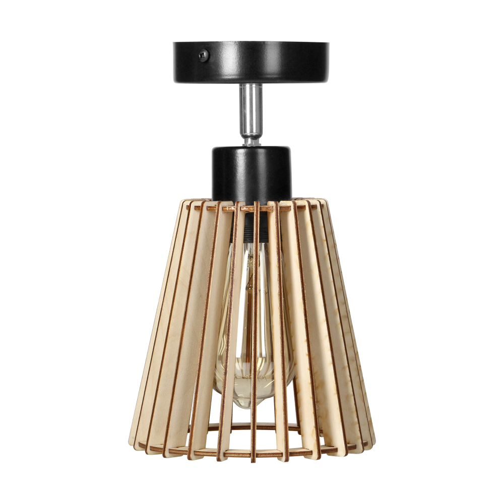 DELOS wall lamp E27, max. power 1x60W, black, wood