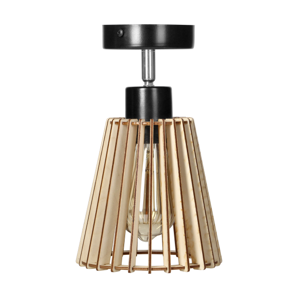 DELOS wall lamp E27, max. power 1x60W, black, wood DELOS wall lamp E27, max. power 1x60W, black, wood