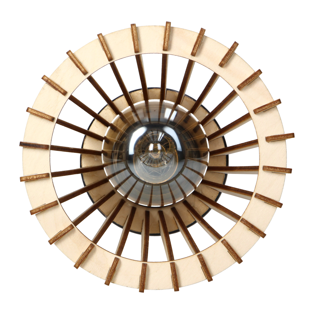 DELOS wall lamp E27, max. power 1x60W, black, wood
