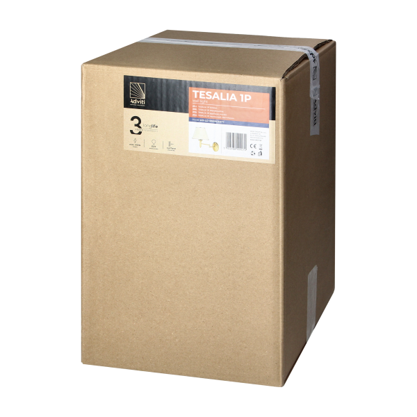 TESALIA 1P, wall lamp with folding, E27 max. 60W, brass, gols, ecrie lampshade TESALIA 1P, wall lamp with folding, E27 max. 60W, brass, gols, ecrie lampshade