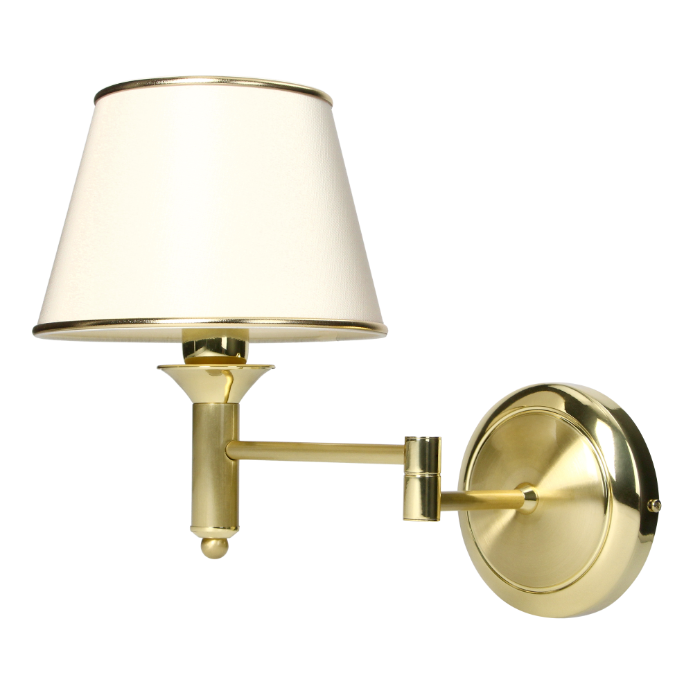 TESALIA 1P, wall lamp with folding, E27 max. 60W, brass, gols, ecrie lampshade