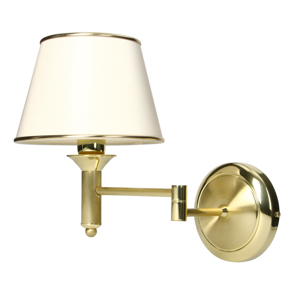 TESALIA 1P, wall lamp with folding, E27 max. 60W, brass, gols, ecrie lampshade TESALIA 1P, wall lamp with folding, E27 max. 60W, brass, gols, ecrie lampshade