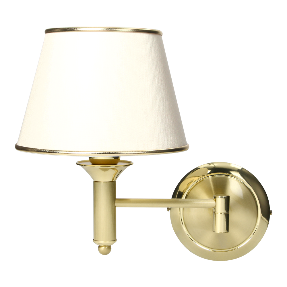 TESALIA 1P, wall lamp with folding, E27 max. 60W, brass, gols, ecrie lampshade