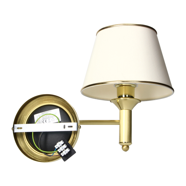 TESALIA 1P, wall lamp with folding, E27 max. 60W, brass, gols, ecrie lampshade TESALIA 1P, wall lamp with folding, E27 max. 60W, brass, gols, ecrie lampshade