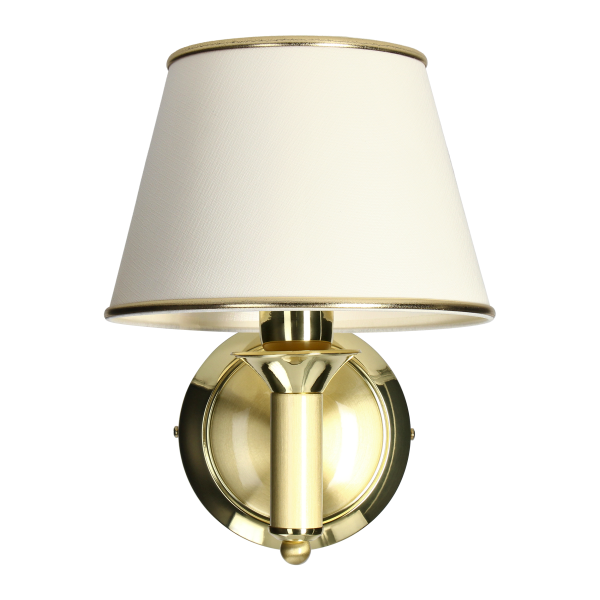 TESALIA 1P, wall lamp, E27 max. 60W, brass, gols, ecrie lampshade TESALIA 1P, wall lamp, E27 max. 60W, brass, gols, ecrie lampshade