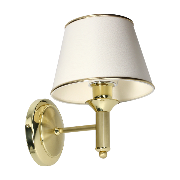 TESALIA 1P, wall lamp, E27 max. 60W, brass, gols, ecrie lampshade TESALIA 1P, wall lamp, E27 max. 60W, brass, gols, ecrie lampshade