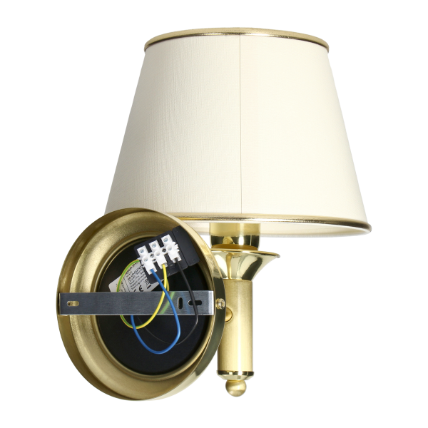 TESALIA 1P, wall lamp, E27 max. 60W, brass, gols, ecrie lampshade TESALIA 1P, wall lamp, E27 max. 60W, brass, gols, ecrie lampshade