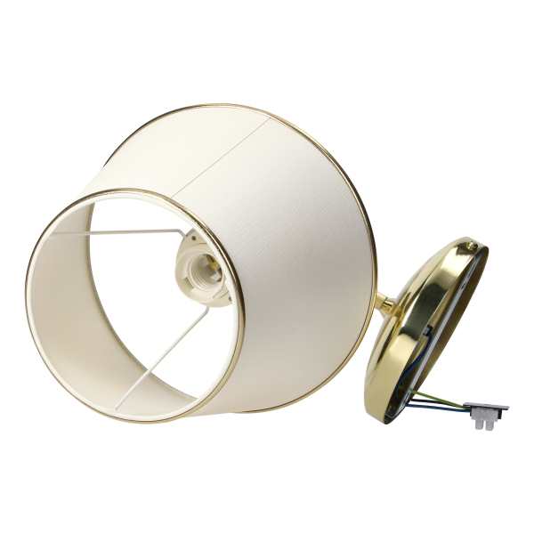 TESALIA 1P, wall lamp, E27 max. 60W, brass, gols, ecrie lampshade TESALIA 1P, wall lamp, E27 max. 60W, brass, gols, ecrie lampshade