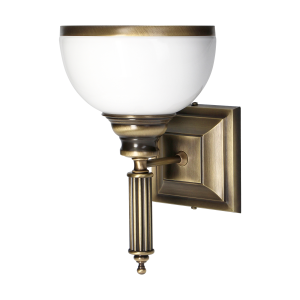 ARGOS 1P, wall lamp, E27 max.60W, metal, patinated brass, glass lampshade