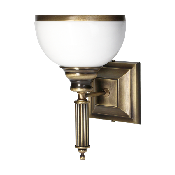ARGOS 1P, wall lamp, E27 max.60W, metal, patinated brass, glass lampshade ARGOS 1P, wall lamp, E27 max.60W, metal, patinated brass, glass lampshade