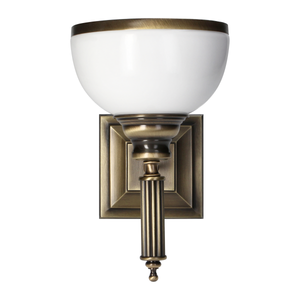 ARGOS 1P, wall lamp, E27 max.60W, metal, patinated brass, glass lampshade ARGOS 1P, wall lamp, E27 max.60W, metal, patinated brass, glass lampshade