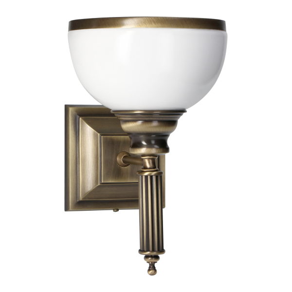 ARGOS 1P, wall lamp, E27 max.60W, metal, patinated brass, glass lampshade ARGOS 1P, wall lamp, E27 max.60W, metal, patinated brass, glass lampshade