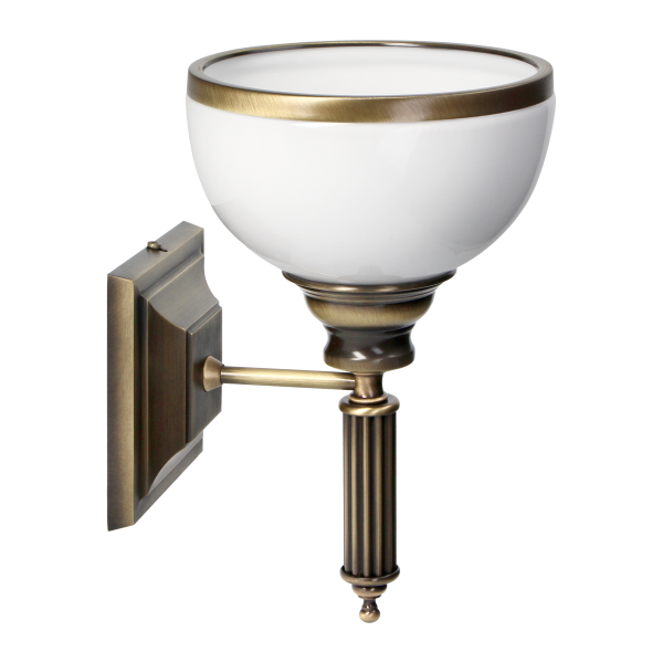ARGOS 1P, wall lamp, E27 max.60W, metal, patinated brass, glass lampshade ARGOS 1P, wall lamp, E27 max.60W, metal, patinated brass, glass lampshade