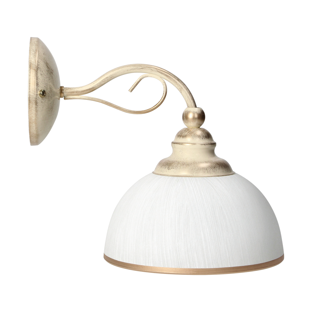 LARISA 1P, wall lamp, E27 max. 60W, metal, ecrie, glass lampshade